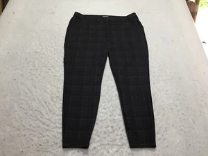 Maurices Pants Womens 2XL Tapered Black Brown Blue Plaid Pockets - Picture 1 of 14