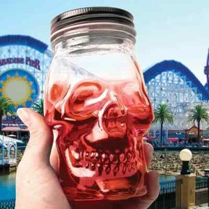 Skull Head Mason Jar 16oz with Lid (New) Clear/Silver, Free US Shipping. - Picture 1 of 9