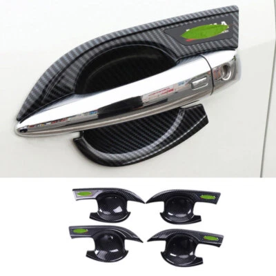 Cubierta de cuenco de puerta lateral exterior apta para Nissan Altima 2019-2021 fibra de carbono Foto 1 de 4