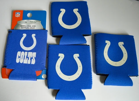 4 New Indianapolis Colts Koozie Coozie Can Coolers Foam Sleeves Cover