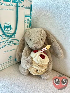 Bashful Birthday Cake Beige Rabbit Jelly Cat Stuffed Animal Soft Plush Toy NWT - Picture 1 of 5