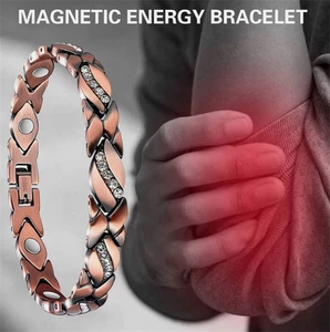 Womens Copper Energy Bracelet Medical Magnets Therapy Health Bangle Wristband UK - Picture 1 of 21