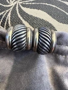 David Yurman Sterling/14k Designer Earrings - Picture 1 of 6