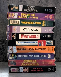 70s scifi horror vhs lot. A Boy and His Dog, Andromeda Strain, Mechagodzilla - Picture 1 of 11