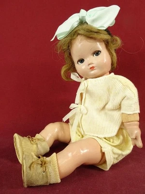 Vintage Effanbee Composition Mickey Baby Bright Eyes Doll 14” Flirty Eyes - Image 1 of 4