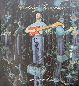Richard Thompson Signed Autographed Album Insert Mirror Blue Vintage 1990's - Picture 1 of 5