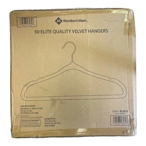 Member's Mark Elite Quality Velvet Hangers, Black (50 Pack) - Picture 1 of 1