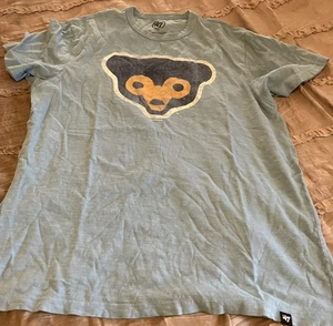 CHICAGO CUBS Baseball '47 Brand MLB Blue LARGE Active Shirt FREE SHIPPING - Picture 1 of 2