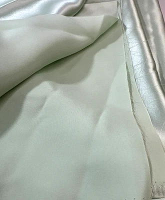 Mint Green Poly/Satin 3 Yards 54" Wide Use Either Side - Image 1 of 4