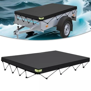 Heavy Duty Oxford Trailer Tarpaulin with Elastic Webbing and Reflective Strips - Picture 1 of 12