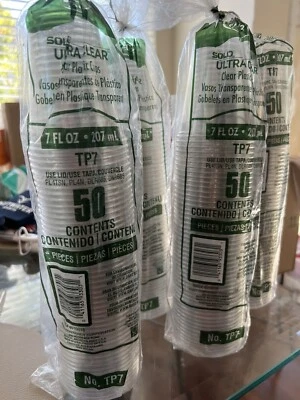 Solo Cup Company Ultra Clear PETE Cold Cups, 7 oz, transparente, manga 50 Foto 1 de 2