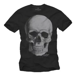 CAMISA DE HOMBRE MÚSICA NEGRA METAL CON CRÁNEO GÓTICO - CAMISETA DE BANDA DE HARD ROCK MANGA CORTA - Imagen 1 de 1