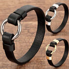 Bracelet Leather Rope Gold Metal Clasp Genuine Leather Round Men's Women Trendy