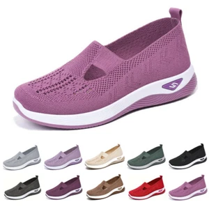 Damen Slip On Sneaker Leichte Atmungsaktiv Sportschuhe Turnschuhe Freizeitschuhe - Bild 1 von 18