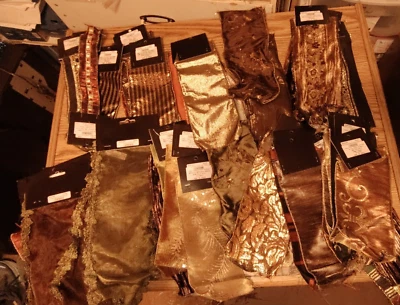 HUGE Lot of 60++ -D Stevens &++ Ribbon swatches SEE PICS! GREAT VARIETY..Burlap - Image 1 of 4