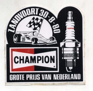 Adesivo Formula 1 GRAND PRIX NEDERLAND ZANDVOORT 1980 CHAMPION F1 sticker - Imagen 1 de 1