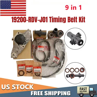 9IN1 Timing Belt Kit & Water Pump For HONDA/ACURA Accord Odyssey 19200-RDV-J01 - Imagem 1 de 4