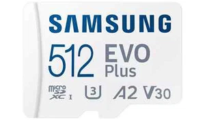 512GB Samsung EVO plus 130MB/s Class 10 SDXC Micro SD 130MB/s + SD Adapter - Picture 1 of 3