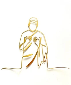 Cake Topper Charm Gold Umrah, Hajj, Dua, Man line art,UK SELLER - Picture 1 of 2