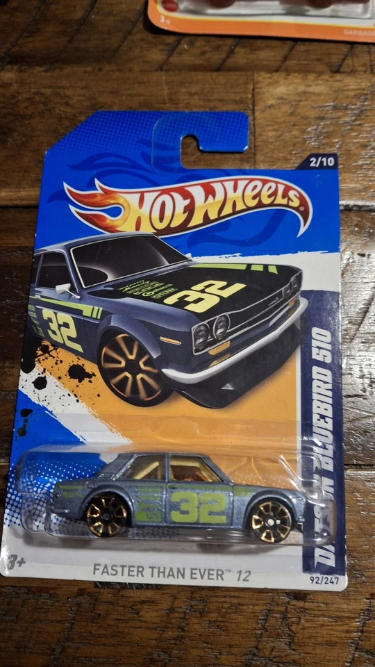 Hot Wheels 2012 DATSUN BLUEBIRD 510 Grey 92/247 Faster Than Ever Long Card - image 1 of 1