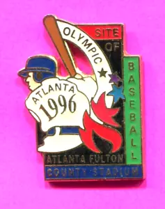 1996 OLYMPISCHE PIN BASEBALL VERANSTALTUNGSORT PIN ATLANTA FULTON COUNTY STADIUM PIN - Bild 1 von 1