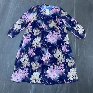 Zizzi Xaja Women's Long Dress In Night Sky Floral Print Size UK Large BRAND NEW - Picture 1 of 3