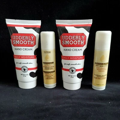 Crema de manos suave y ubderly hidratación diaria y manteca de coco barra de piel seca viaje 4 piezas Foto 1 de 4