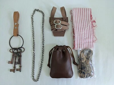 Lote de collar bolsa medieval cartera caballero pirata funda faja esqueleto llaves Foto 1 de 4