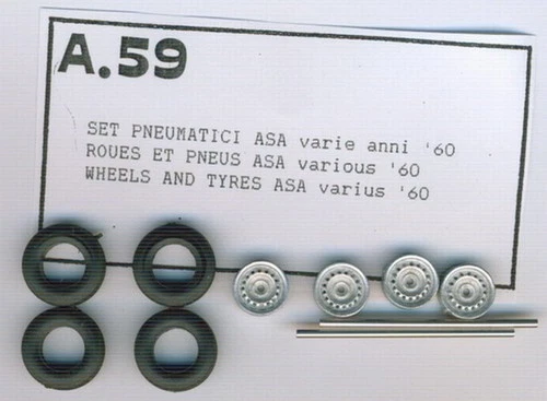 RUOTE 1/43 con COPPE CROMATE x ASA/FIAT anni 1960 TRON  A059 - Immagine 1 di 1