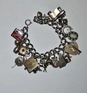 Pulsera antigua rara de plata de ley 7 1/4"     - Imagen 1 de 7