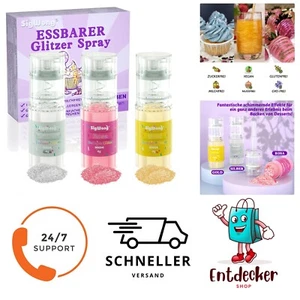 Essbarer Glitzer Set Glitzer Essbar in Sprühflasche Gold, Silber, Pink - Bild 1 von 2