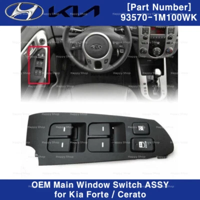 Nuevo interruptor de ventana principal OEM ASSY 93570 1M100WK para Kia Forte Cerato 11-12 Foto 1 de 4