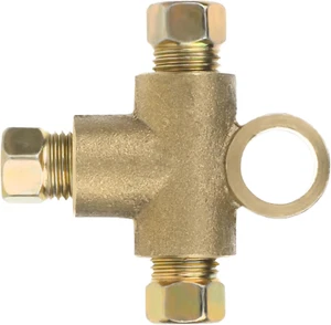 1 Piece 3 Way T-Shape Brake Line Tee, Inverted Tee, Brake Line with 3 Male Nuts, - Picture 1 of 7