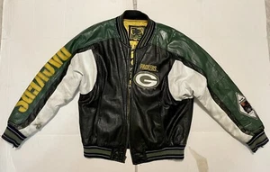 Green Bay Packers Leather Jacket LARGE G-III Carl Banks Quarterback Club NFL - Picture 1 of 8