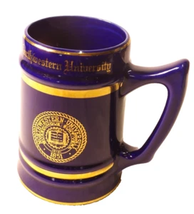 Taza de cerámica Northwestern University Stein dorada de W C Bunting M20 - Imagen 1 de 4