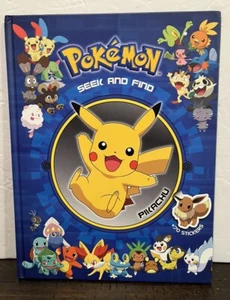 Pokemon Seek and Find Pikachu Eevee Hardcover Book 70 Stickers Games Activities - Picture 1 of 5