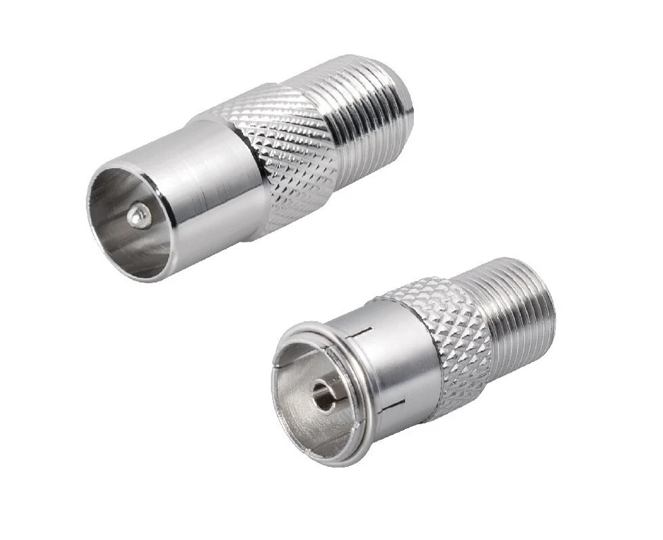 TRANSMEDIA Adapter SET für F-Stecker Antennenstecker Koaxial Stecker Kupplung auf F-Buchse