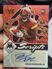2022 Panini Mosaic Tmall Brian Robinson Jr. Rookie Scripts Red Wave Auto 1/10