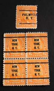 5 - 1922 US Stamps Sc #558 - 6 Cent - Precancels - New York, NY - Used/NG/F-VF - Picture 1 of 2