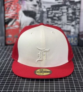 New Era X Fear of God Essentials 59fifty Fitted Hat Size 7 Red *NWT!* - Picture 1 of 9