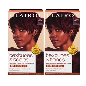 Clairol Textures & Tones Permanent Hair Dye #4RV Berry Burgundy (Lot of 2) - Picture 1 of 2