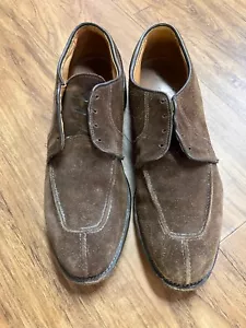 Allen Edmonds Hancock Men Size 10A Brown Suede Leather Split Toe Dress Shoes - Picture 1 of 6