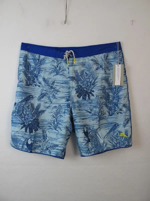 TOMMY BAHAMA Mens'  XXL Baja Birdseye View Boardshorts NWT $100 Blue - Image 1 of 4