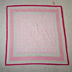 Crepe De Chine Scarf Square Vintage Japan Polyester Polka Dot Geometric Mod Pop - Picture 1 of 7