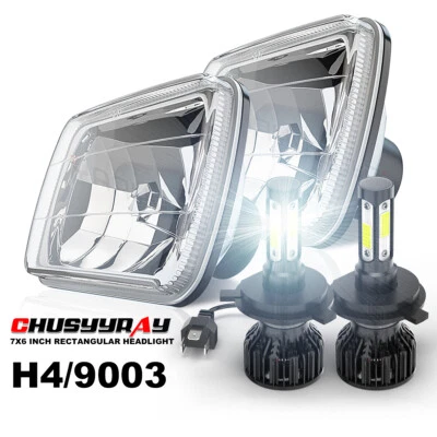 For Chevy S10 Blazer 1983-1994 7x6" 5x7" LED Headlight Halo Projector Hi-Lo Beam - Image 1 of 4