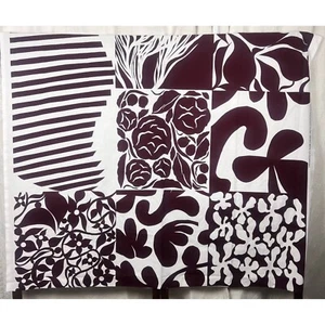 Marimekko Ruudut plum floral patchwork 100% cotton fabric Scandi pop art sewing - Picture 1 of 4
