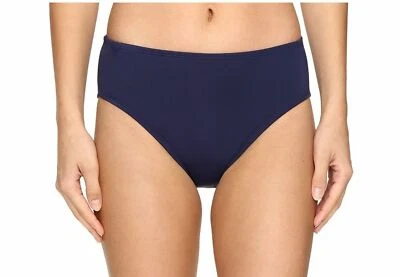 Nautica Womens Signature Solid High Waist Bikini Bottom Navy Size 6 - - Image 1 of 3