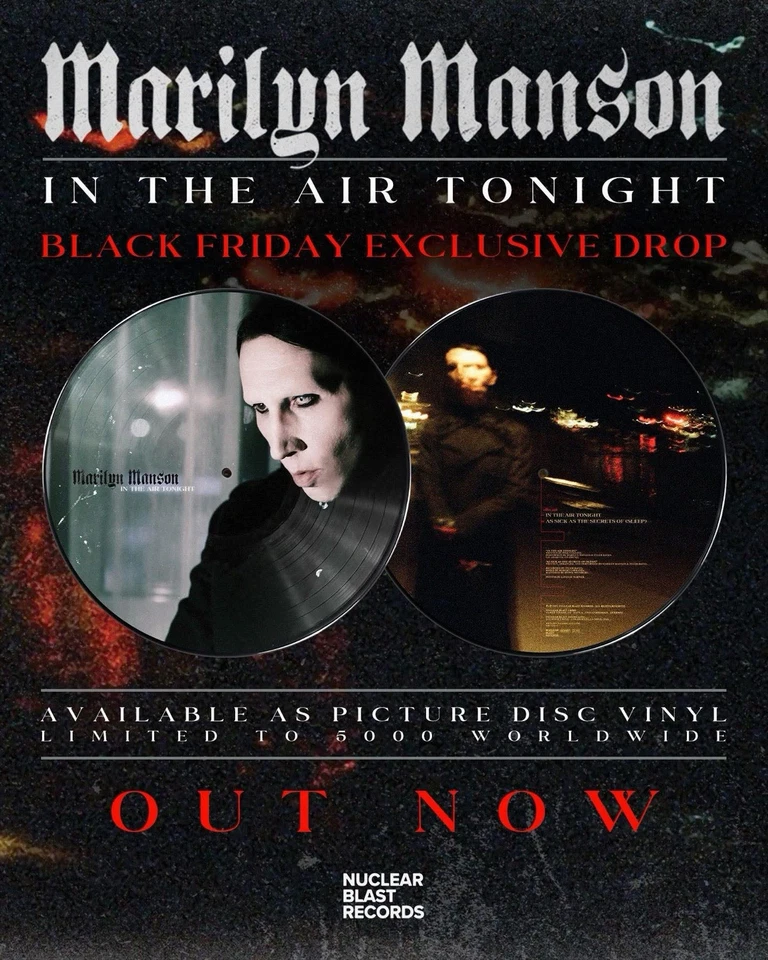 Marilyn Manson In The Air Tonight 12” Picture Disc Vinyl Limited Edition /5000 Foto 1 de 1