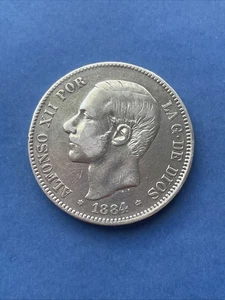 IBERMONEDA| España 5ptas. 1884 *18-84* MSM, MBC - Photo 1/2