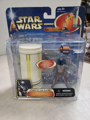 Hasbro Star Wars Attack of the Clones Jango Fett Kamino Showdown Jet Action Foto 1 de 4